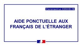 Aide ponctuelle aux Français de l'étranger – reconduction du dispositif en (...)